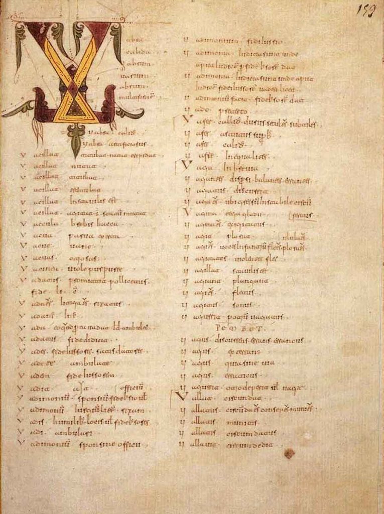 Códice 46. Glosario. Monasterio de San Millán de la Cogolla